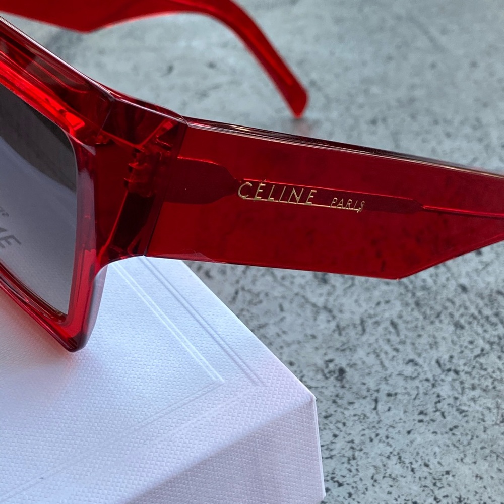 VERY RARE OVERSIZED RED CELINE SUNGLASSES - Picture 10 of 12